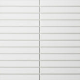 Bedrosians Le Cafe 1" x 6" Straight Stack Mosaic Matte White