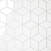 Bedrosians Le Cafe 2" x 3" Diamond Mosaic Glossy White