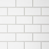 Bedrosians Le Cafe 2" x 4" Off Set Mesh Mount Mosaic Matte White