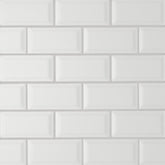 Bedrosians Le Cafe 2" x 4" Bevel Off Set Mesh Mount Mosaic Matte White