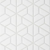 Bedrosians Le Cafe 1" x 2" Half Hexagon Mosaic Matte White