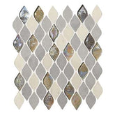 Daltile Decorative Accents 12" X 14" Raindrop Mosaic 1" X 2" Gris Et Blanc