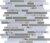 Daltile Granite Radiance 12" X 12" Random Linear Mosaic Kashmir Wht Bld