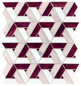 Daltile Fanfare 1" X 3" Trapezoid Mosaic Bordeaux