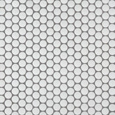 MS International Domino 12" x 12" Penny Round Matte Bianco