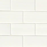MS International Domino 12" x 12" Subway 3" x 6" White