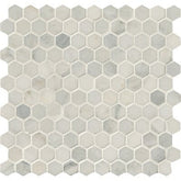 MS International Natural Stone Marble 12" x 12" Hexagon 1" Mosaic Arabescato Carrara