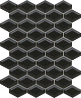 Emser Catch 10" X 13" Beveled Wide Hex Mosaic 2" X 2" Black