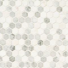MS International Decorative Mosaic 12" x 12" Hexagon 1" Binaco Dolomite Tibi
