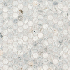 MS International Decorative Mosaic 12" x 12" Penny Round Capri Blue