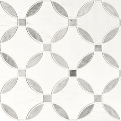 MS International Decorative Mosaic 12" x 12" Geometric Bianco Dolomite Lola