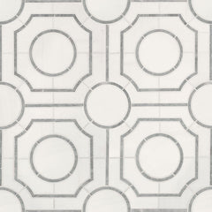MS International Decorative Mosaic 12" x 12" Geometric Bianco Dolomite Regency