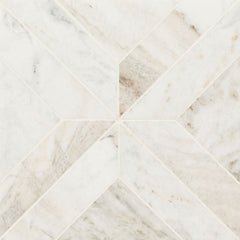 MS International Decorative Mosaic 12" x 12" Pattern Arabescato Venato White Argyle