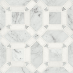 Bedrosians Matisse Mosaic 1 Marble 11.25" x 11.25" White Carrara & Thassos