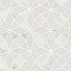 Bedrosians Monet 10.25" x 10.25" Honed Marble Mosaic Oriental White