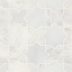 Bedrosians Monet 12.25" x 12.25" Honed Marble Mosaic Oriental White