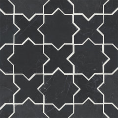 Bedrosians Monet 12.25" x 12.25" Honed Marble Mosaic Nero Marquina