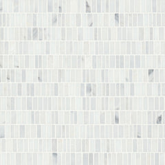 Bedrosians Monet 12" x 12.25" Honed Marble Mosaic Oriental White