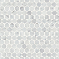 Bedrosians Monet 11.25" x 11.75" Honed Marble Mosaic White Carrara