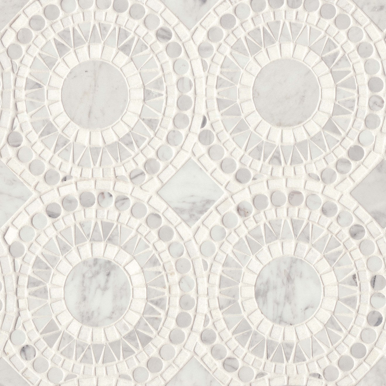Bedrosians Solis 14.25" x 14.25" Honed White Carrara / White Thassos