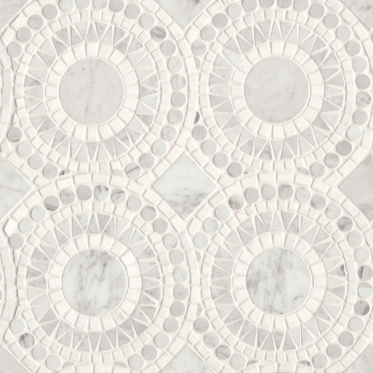 Bedrosians Solis 14.25" x 14.25" Honed White Carrara / White Thassos