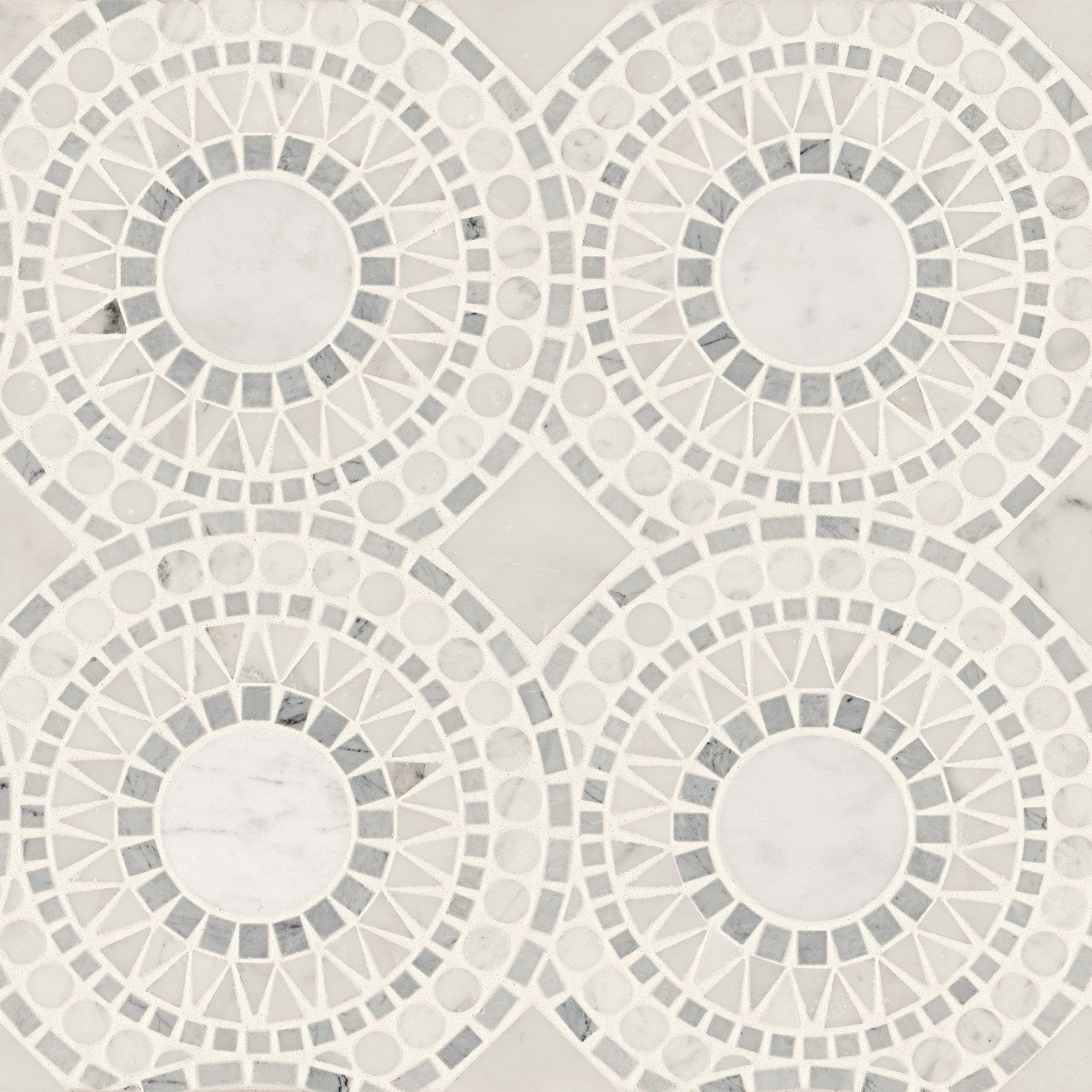 Bedrosians Solis 14.25" x 14.25" Honed White Carrara/Bardiglio