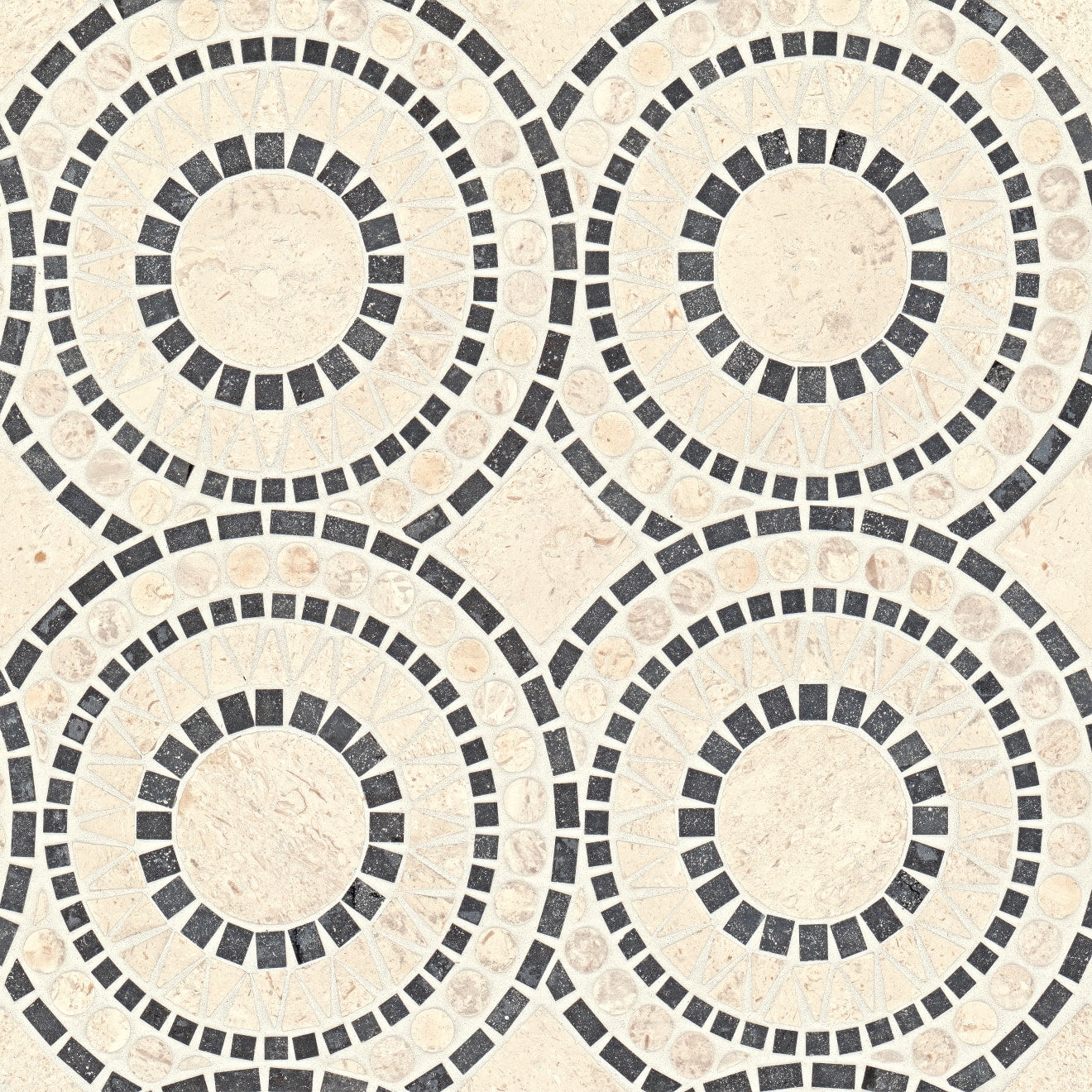 Bedrosians Solis 14.25" x 14.25" Honed Myra Beige/Basalt
