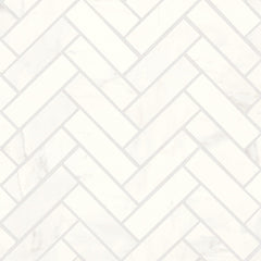 Bedrosians Magnifica 1" x 4" Honed Herringbone Mosaic Luxe White