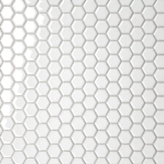 Bedrosians Le Cafe 1" x 1" Hexagon Mosaic Glossy White