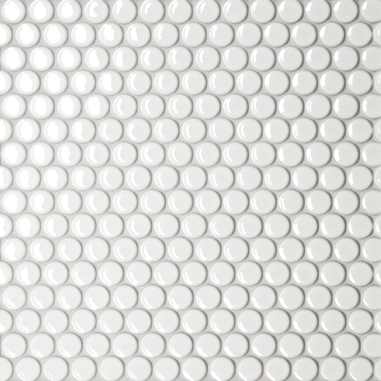 Bedrosians Le Cafe 1" x 1" Penny Round Glossy White