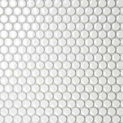 Bedrosians Le Cafe 1" x 1" Penny Round Glossy White