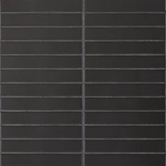 Bedrosians Le Cafe 1" x 6" Straight Stack Mosaic Matte Black
