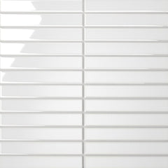 Bedrosians Le Cafe 1" x 6" Straight Stack Mosaic Glossy White