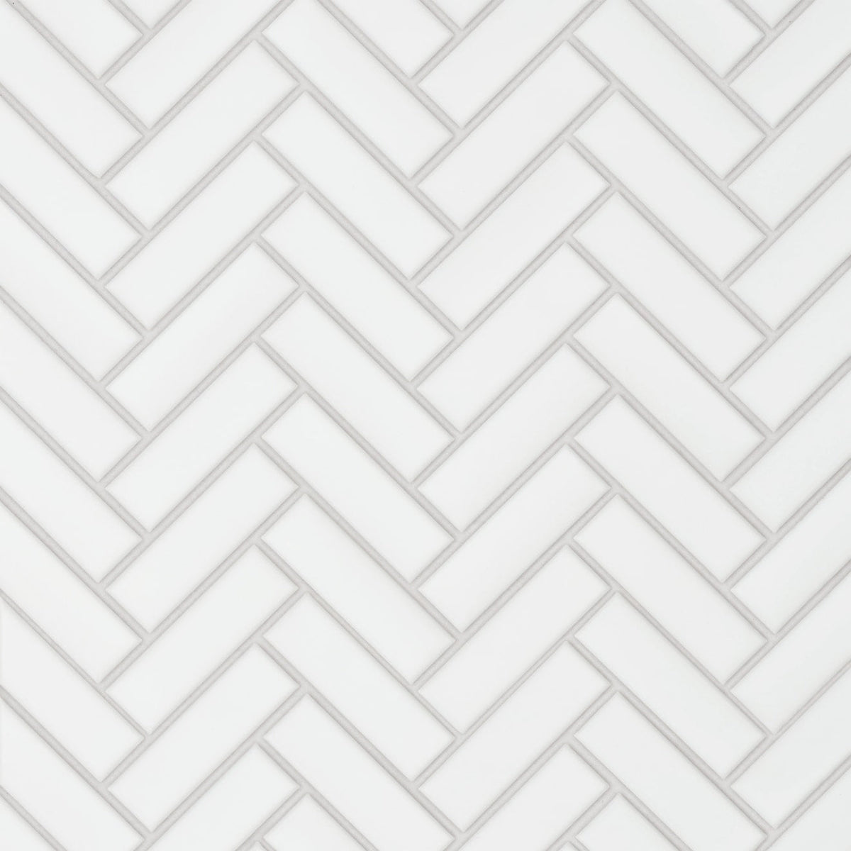 Bedrosians Le Cafe 1" x 3" Herringbone Mosaic Matte White
