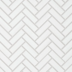 Bedrosians Le Cafe 1" x 3" Herringbone Mosaic Matte White