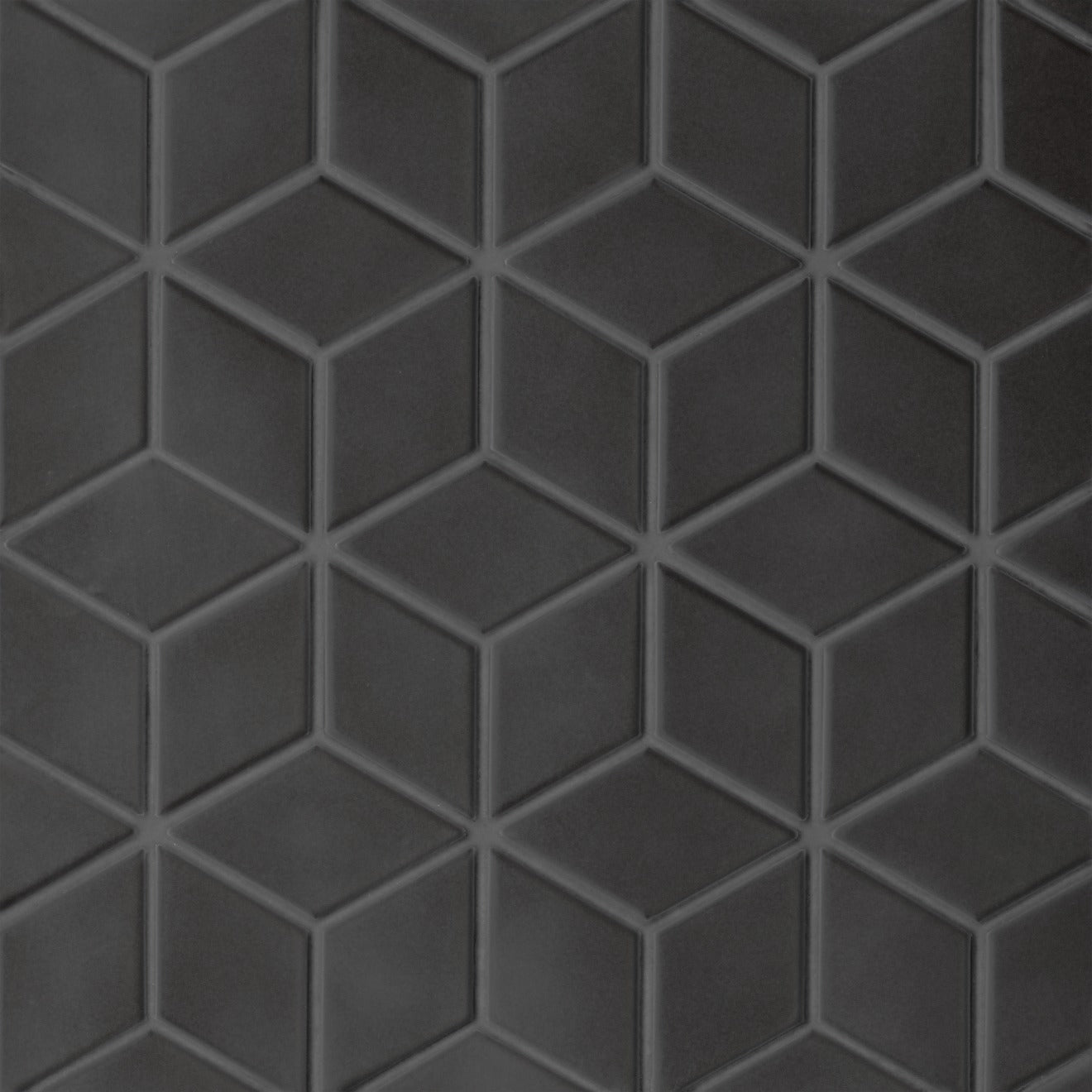 Bedrosians Le Cafe 2" x 3" Diamond Mosaic Matte Black