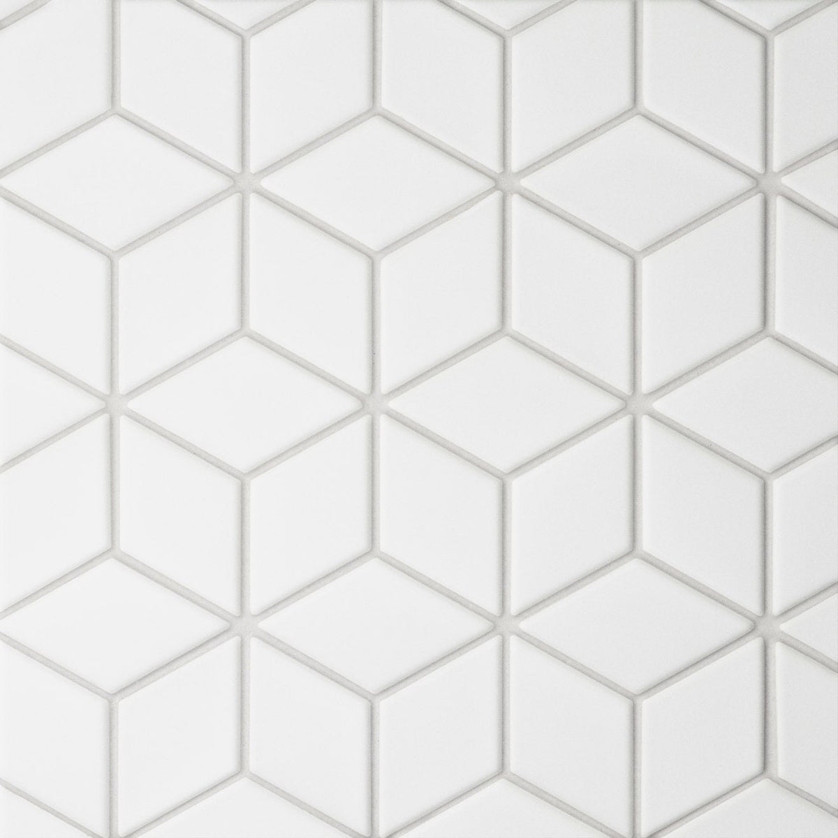 Bedrosians Le Cafe 2" x 3" Diamond Mosaic Matte White