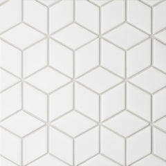 Bedrosians Le Cafe 2" x 3" Diamond Mosaic Matte White