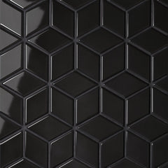 Bedrosians Le Cafe 2" x 3" Diamond Mosaic Glossy Black