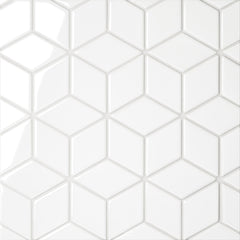 Bedrosians Le Cafe 2" x 3" Diamond Mosaic Glossy White