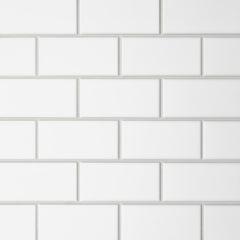 Bedrosians Le Cafe 2" x 4" Off Set Mesh Mount Mosaic Matte White