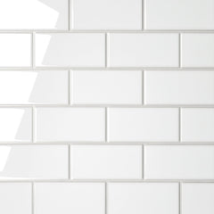 Bedrosians Le Cafe 2" x 4" Off Set Mesh Mount Mosaic Glossy White