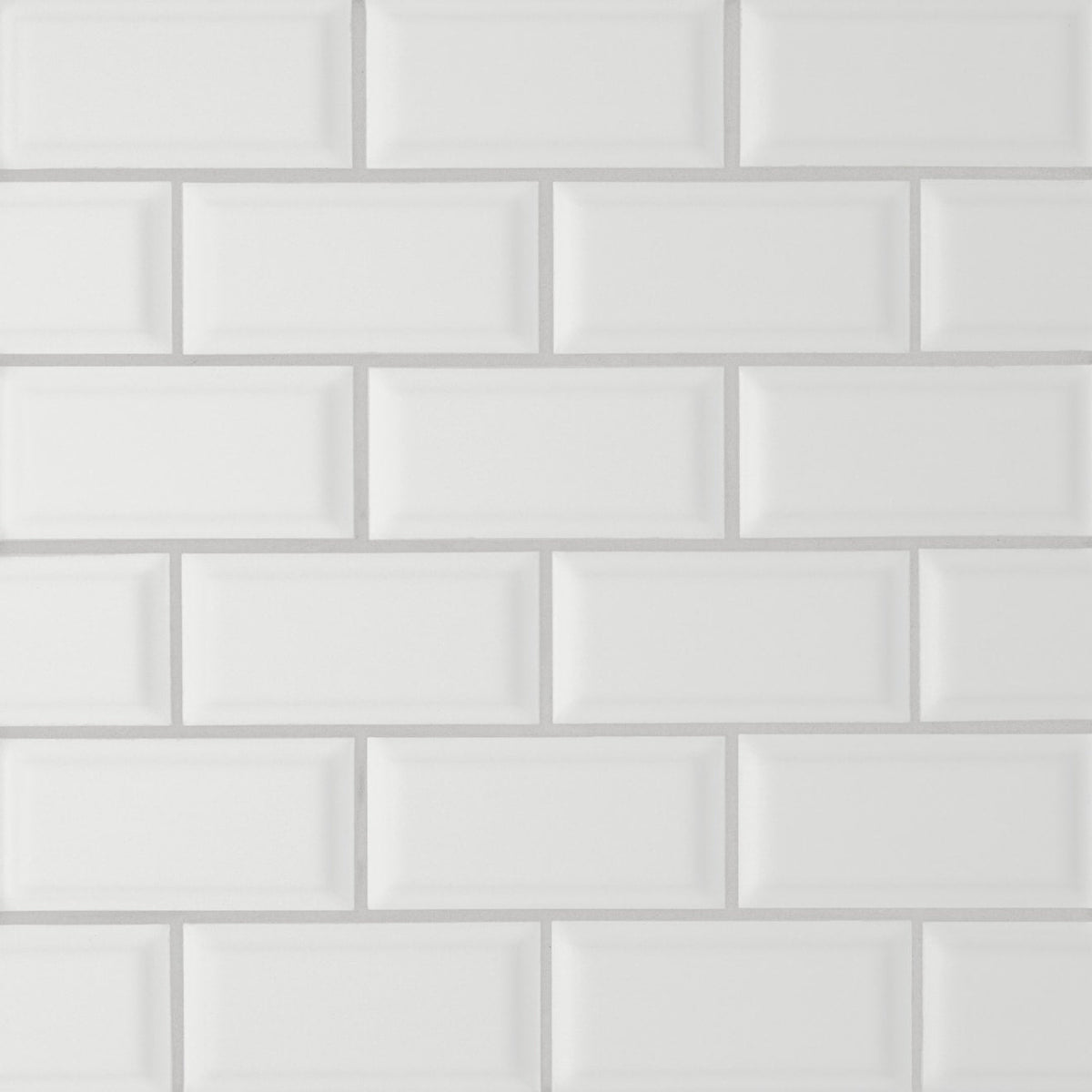 Bedrosians Le Cafe 2" x 4" Bevel Off Set Mesh Mount Mosaic Matte White