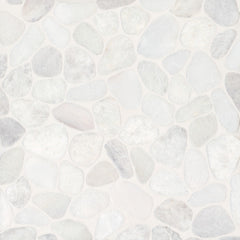 Bedrosians Waterbrook 12" x 12" Medium Sliced Pebble Mosaic Thassos