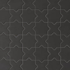 Bedrosians Le Cafe 2" x 2" Cross & Star Mosaic Matte Black