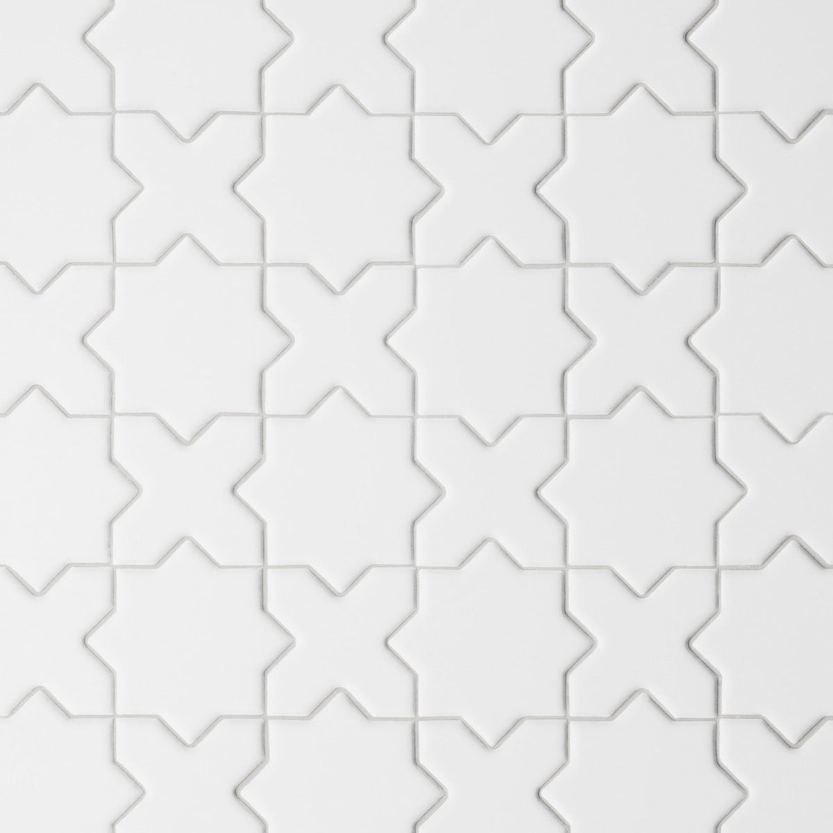 Bedrosians Le Cafe 2" x 2" Cross & Star Mosaic Matte White