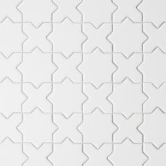 Bedrosians Le Cafe 2" x 2" Cross & Star Mosaic Matte White
