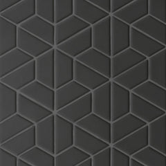 Bedrosians Le Cafe 1" x 2" Half Hexagon Mosaic Matte Black