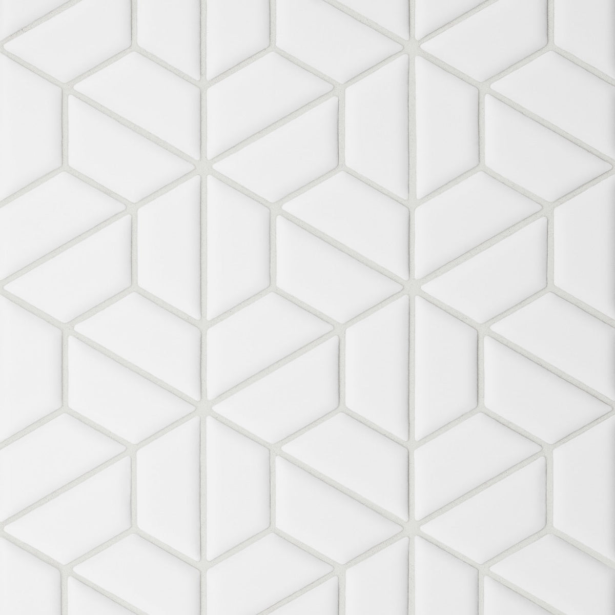 Bedrosians Le Cafe 1" x 2" Half Hexagon Mosaic Matte White