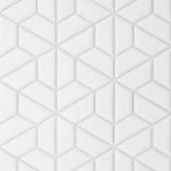 Bedrosians Le Cafe 1" x 2" Half Hexagon Mosaic Matte White